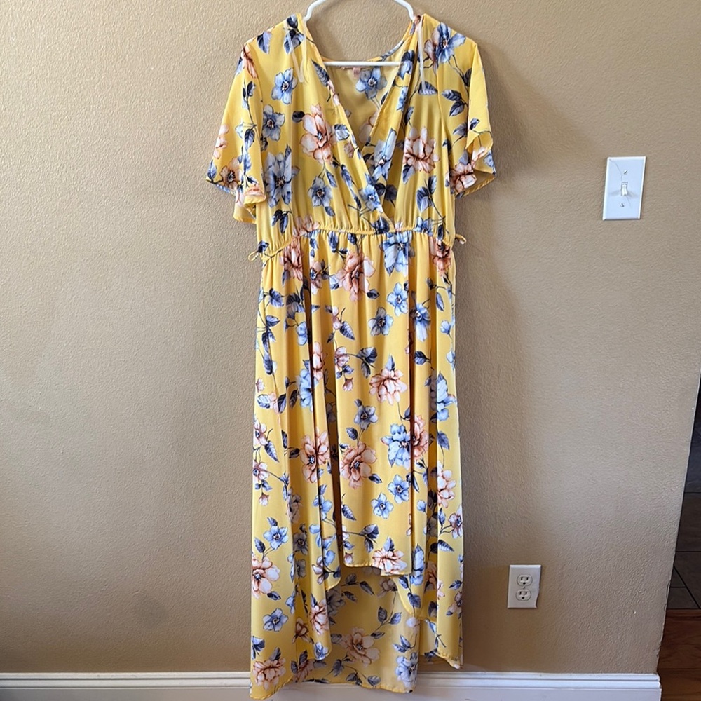 Gibson Latimer Yellow High Low Sundress